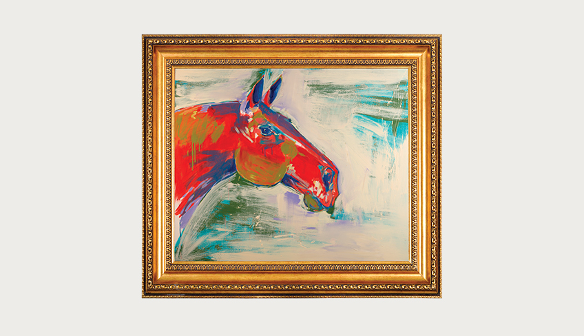 Headwaters Horse Country winning art contest submission: Show Horse by Amanda Melinz | Photo by: Pete Paterson
